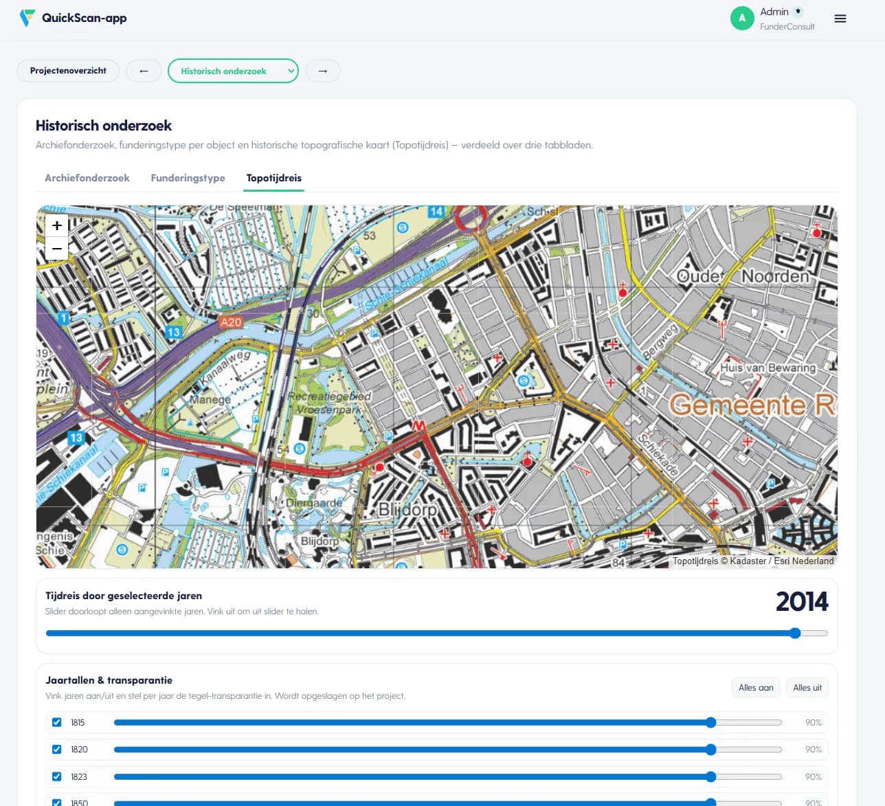 FunderScan — historisch onderzoek met archiefstukken en topografische tijdreis