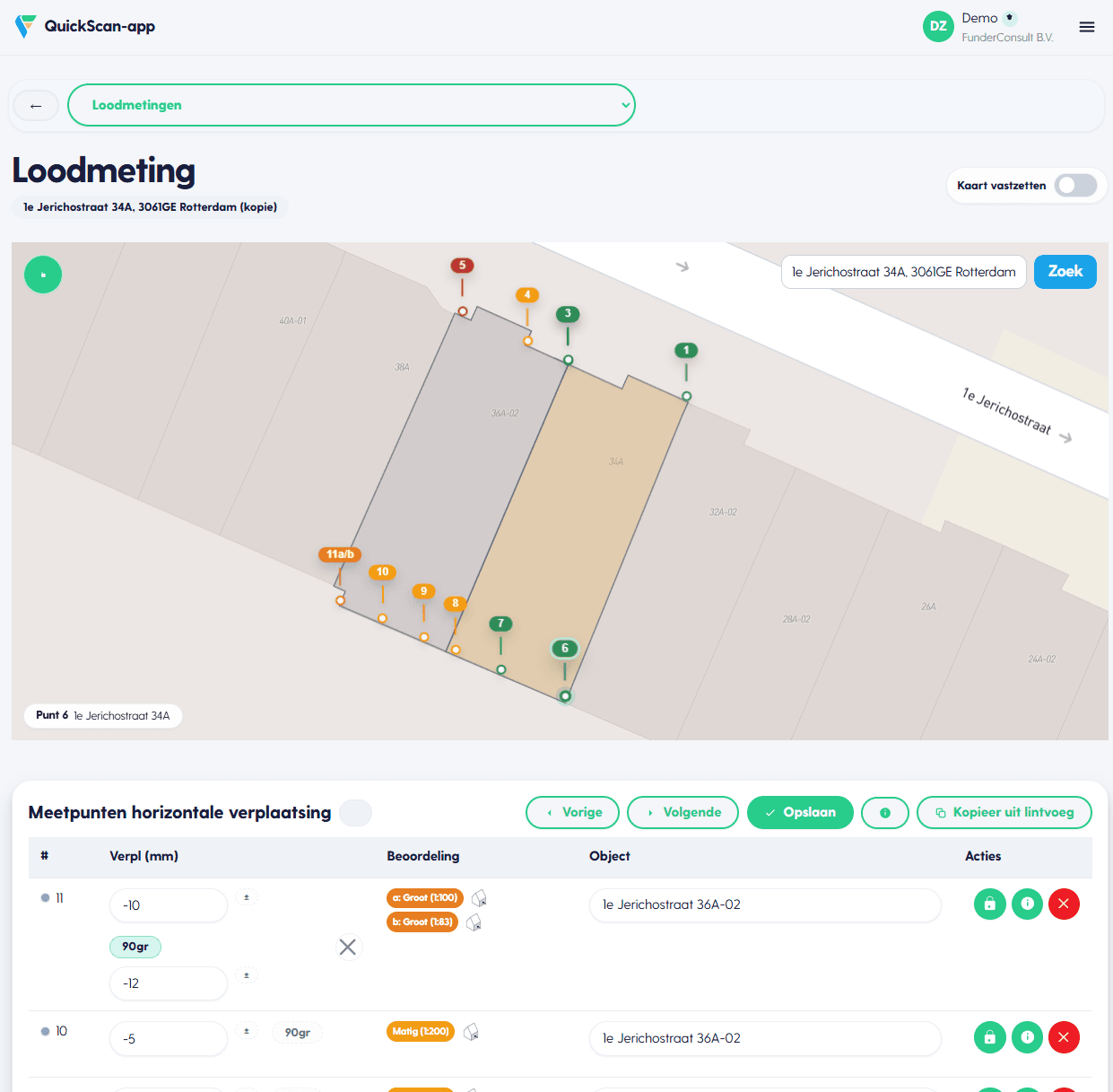 FunderScan — loodmeting van de gevel