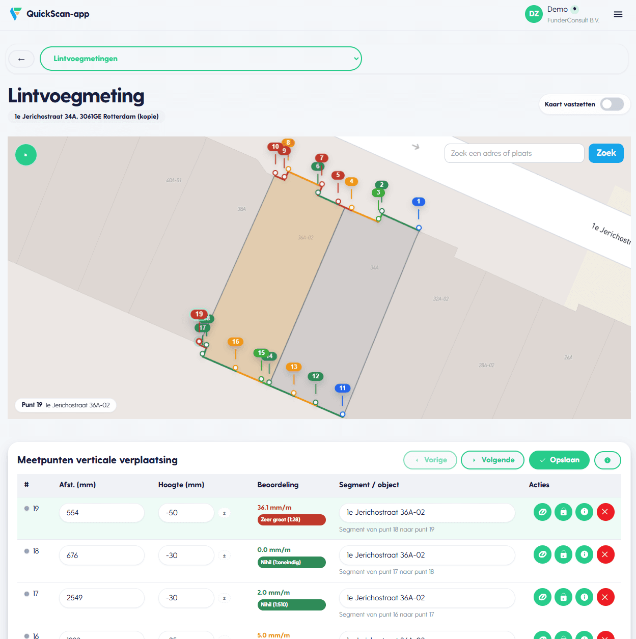 FunderScan — lintvoegmeting